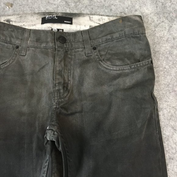 Urban Outfitters BDG Jeans 30x30 Mens Skinny Distressed Faded Black Made USA - Picture 3 of 14